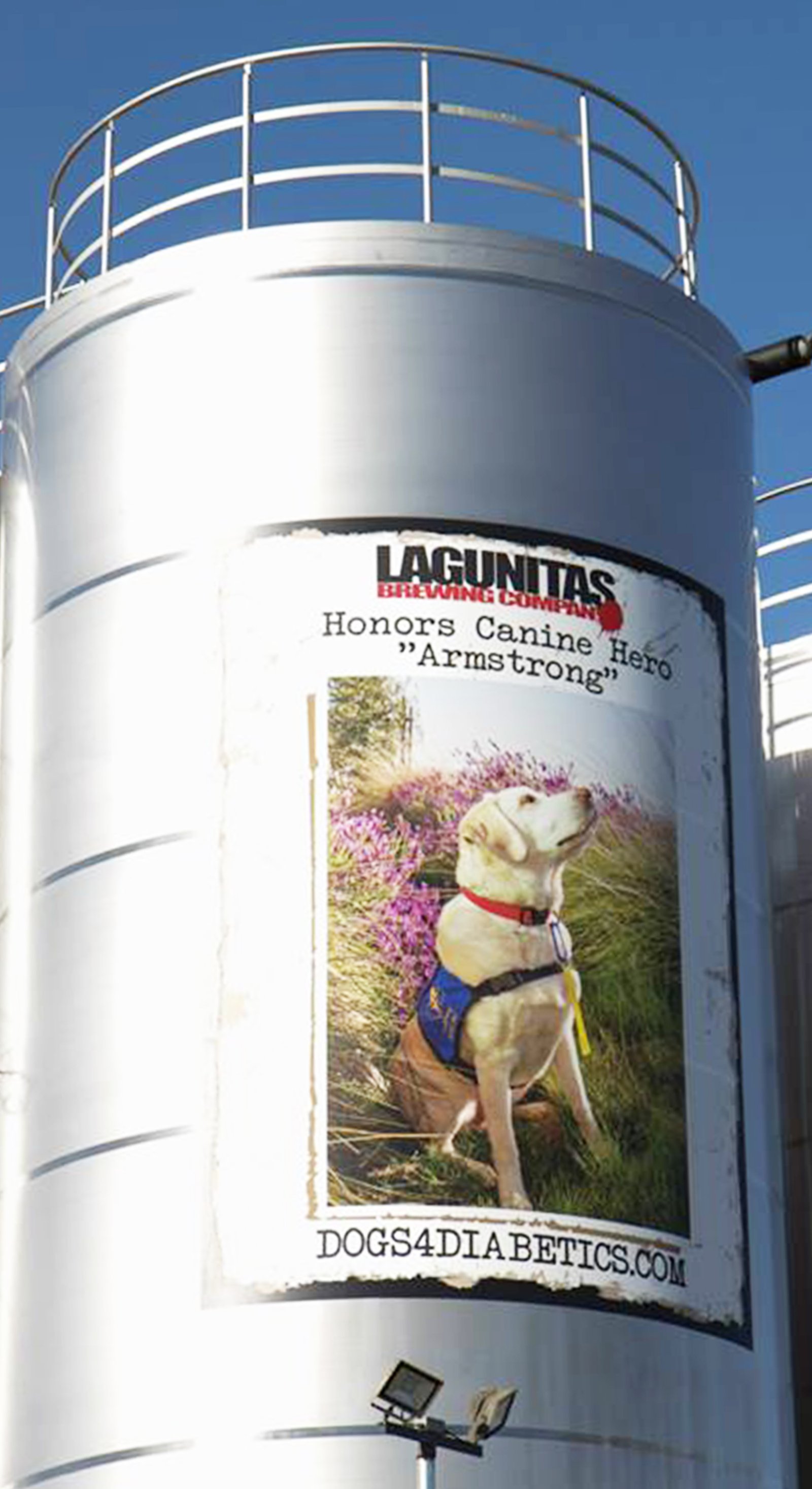 Removable graphics on fermentation tank, Lagunitas Brewing