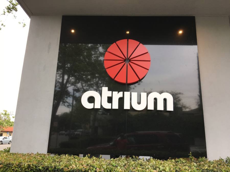 Atrium — Black Granite Wall Sign